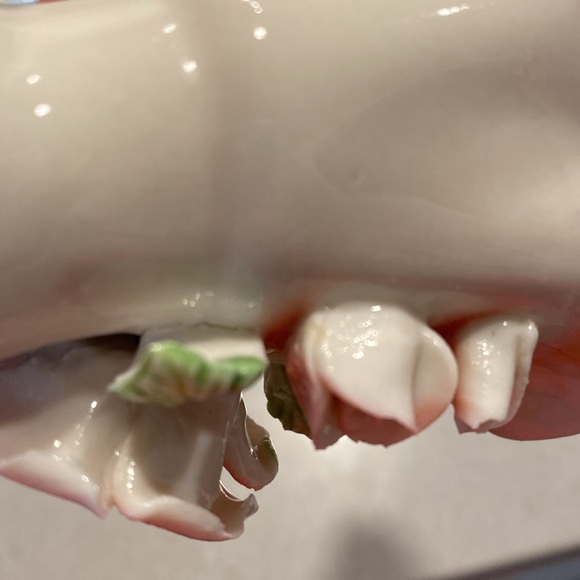 SET 2 Vintage Antique Hand Roses Ring Holders Porcelain Jewelry stand - Picture 3 of 16